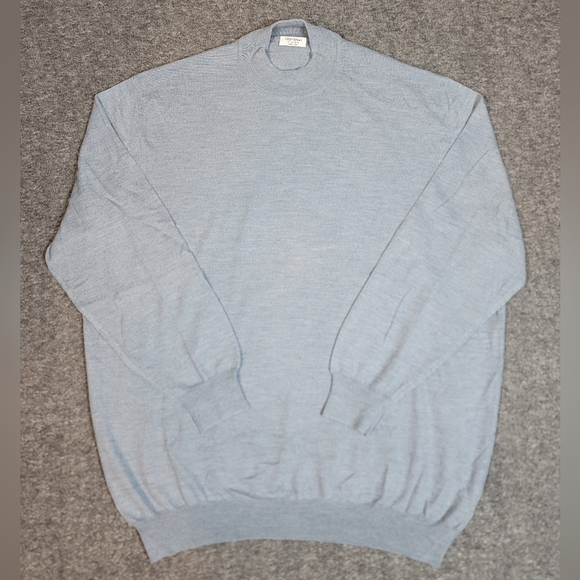 Vtg Gran Sasso Mens Golf Sweater Size 2XL Gray Wool Pullover Mock Neck - Picture 1 of 11